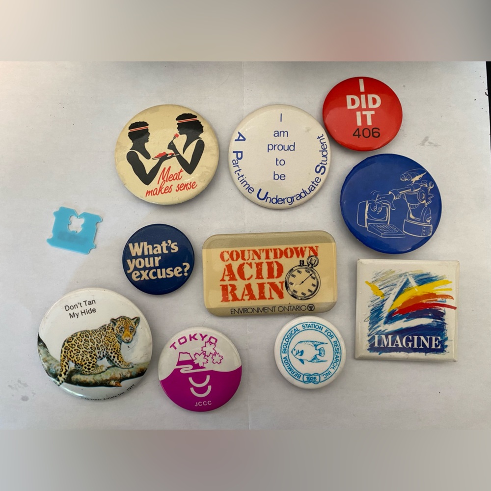 Vintage pin backs